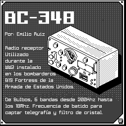 Archivo GIF donde aparece un pixelart del radio receptor BC-348 utilizado durante la segunda guerra mundial 