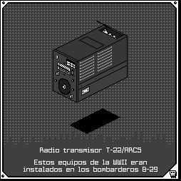 Archivo GIF donde aparece un pixelart de un radio transmisor T-22/ARC5 de la segunda guerra mundial