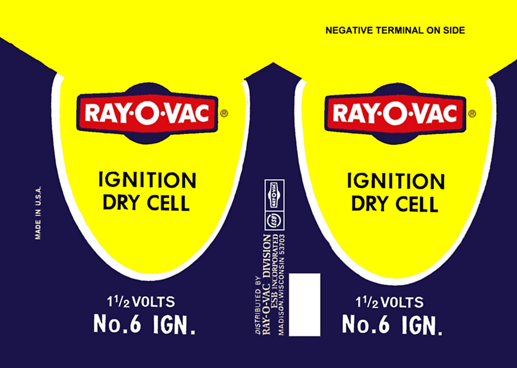 ray-o-vac label wrapper from copy scan duplicate reproduction vintage old style cell Vintage old style Ray-O-Vac battery wrapper label