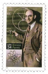 foto de timbre postal de Enrico Fermi