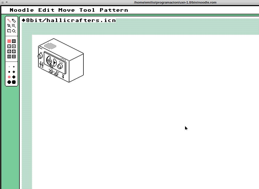 Pantallazo de la interfaz del programa de dibujo Noodle