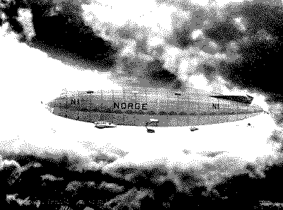 Archivo GIF con foto del zeppelin de Amudsen en vuelo